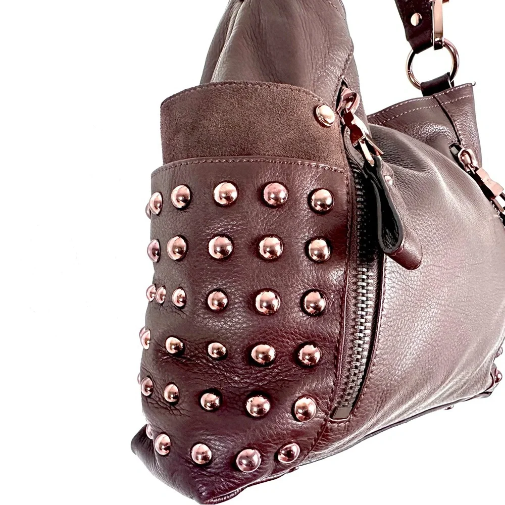 B. Makowsky Convertible Shoulder/ Crossbody Bag Insanely Soft Leather & Suede - Picture 4 of 10